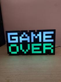 Game Over Lumière pixel 8 bits, changement de couleur et lumière d'ambiance réactive au son