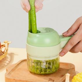 Set de coupe-légumes électrique portable 4 en 1 Chargement USB